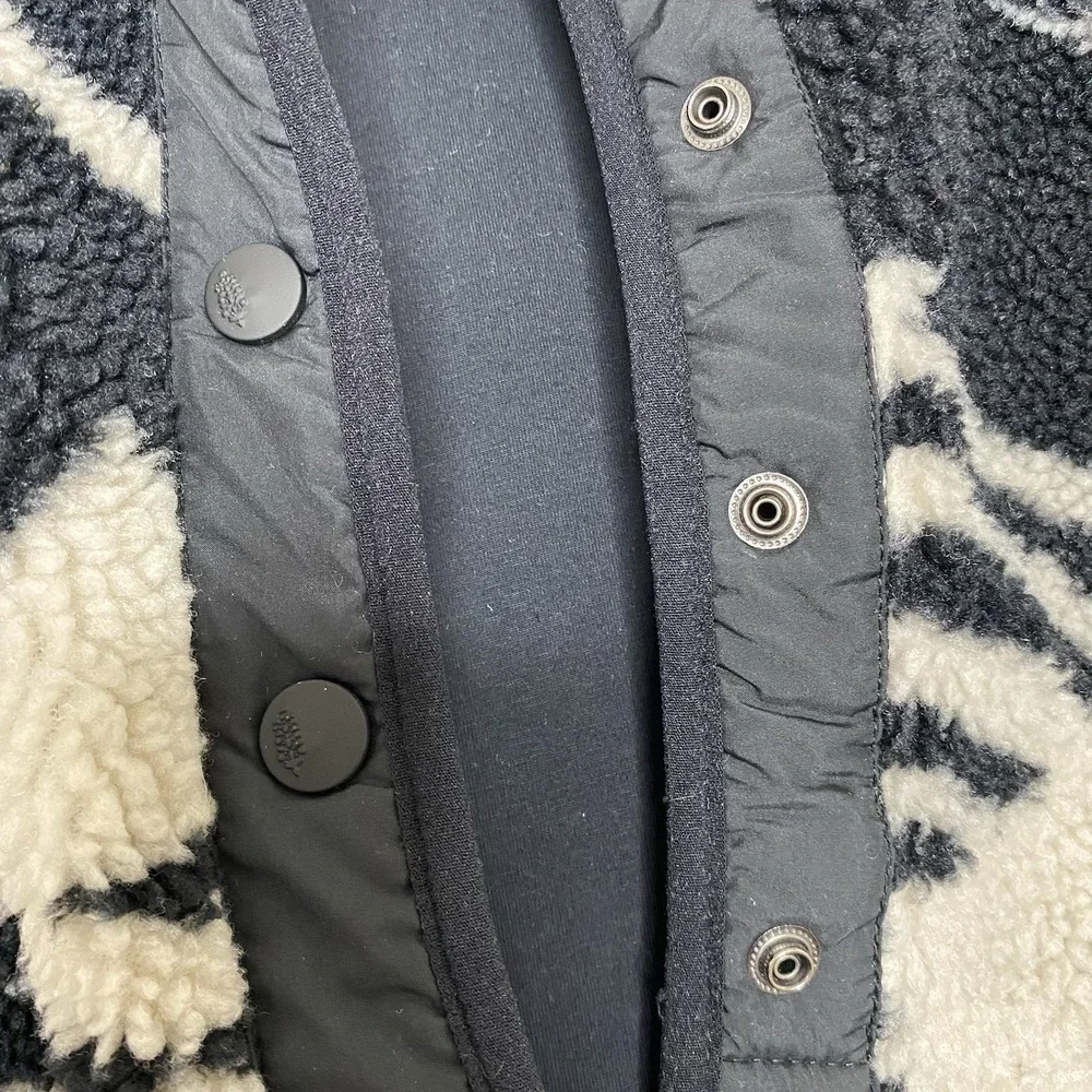 Free People FP Movement Rocky Ridge Sherpa Jacket XS Geo Line Combo Snap Fleece